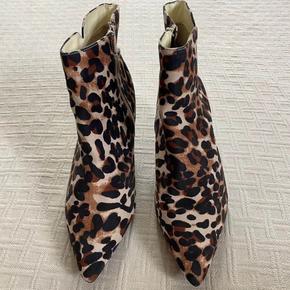 Journee Collection leopard print booties. - Picture 3 of 10